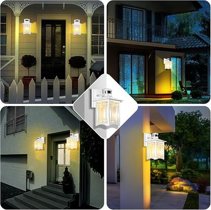 XANGQAN Motion Sensor Outdoor Wall Lights White Dusk to Dawn Light Fixture for House Porch Patio