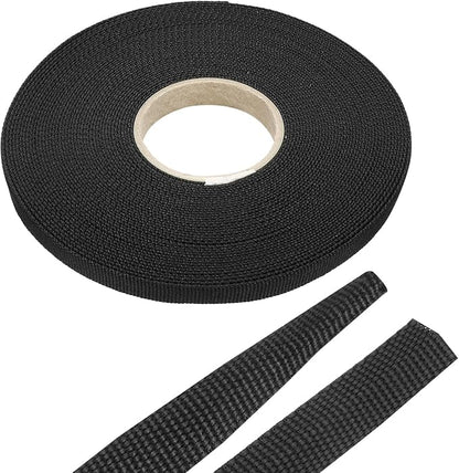 MECCANIXITY Braided Cable Sleeves Heat Shrinkable Fabric Sleeving, 5/16" 60ft Black 2:1 Ratio Heat Shrinkable Cord Protector for Harness Cable, Network Cable Protection, Cable Management