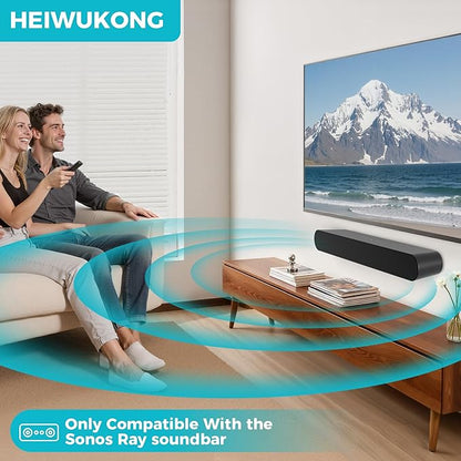HEIWUKONG Ray Mount Compatible with Sonos Ray Wall Mount, Heavy Duty Rays TV Mount, Hidden Floating Design Soundbar Wall Bracket for Under/Above TV, Black