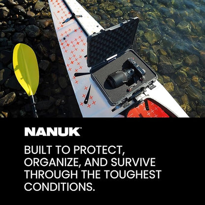 NANUK 910 Hard Case with Customizable Cubed Foam, IP67 Waterproof, Dustproof and Impact Resistant, 14.3” x 11.1” x 4.7”, Rugged Construction for Ultimate Protection, Made in Canada – Blue