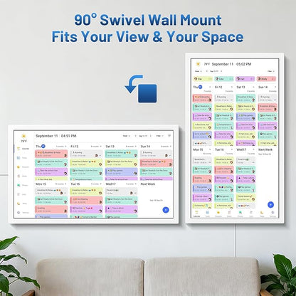 32 Inch Digital Calendar, Electronic Chore Chart, Smart Weekly and Monthly Planner 1920 * 1080P IPS Touchscreen Wall Calendar Rewards for Family Schedules, Meal Planning Gift