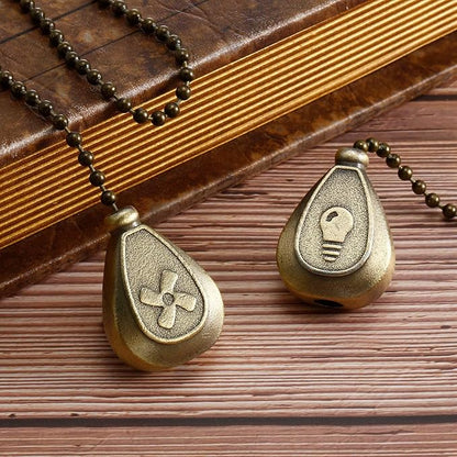 Patelai 4 Pieces Ceiling Fan Pull Chain Extender Ornament 12 Inch Ceiling Pull Chain Extension Classic Drop Shaped Pendant Beaded Ball Cord for Fan light lamp decorative with Connector(Bronze)