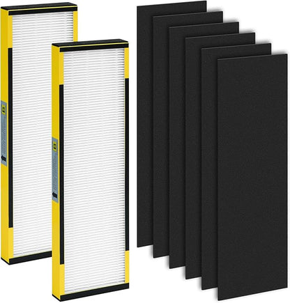 2 Pack FLT4825 HEPA Filter B Replacement for G-Guardian,Compatible with FLT4825 AC4825 AC4300 AC4800 AC4900 AC4850 AP2200CA AP2800CA, Air Purifiers,2 True H13 HEPA Filters + 6 Carbon Pre-Filters