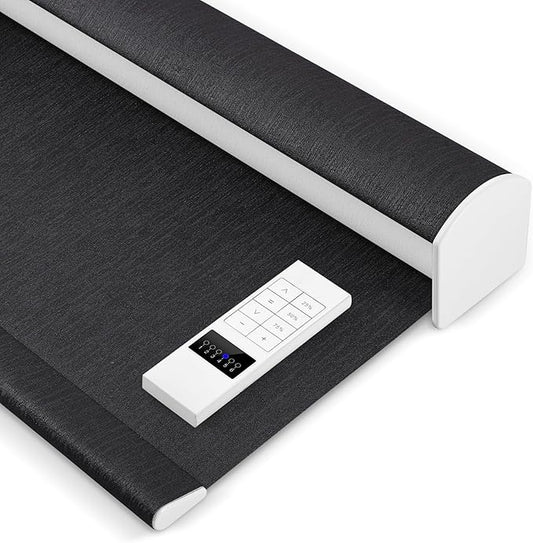 Zshine Motorized Blackout Window Blinds Customize Width (23-95 Inches) Remote Control Wireless and Rechargeable Roller Shades Blinds for Windows, Home, Office, Hotel, Club, Restaurant(82164F)