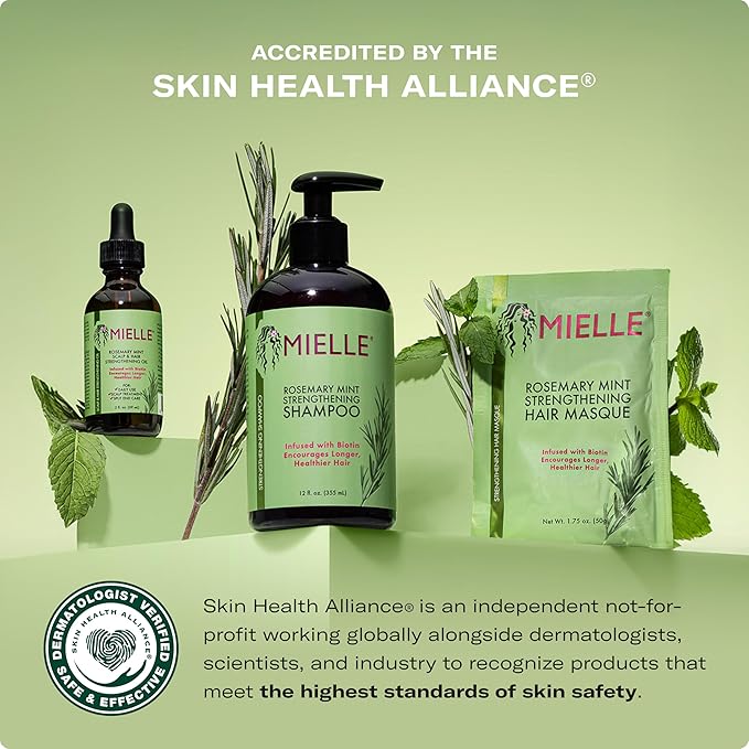 Mielle Organics Rosemary & Mint Edge Control Gel - Strong Hold Hair & Edge Gel for Women & Men - Infused with Biotin, Coconut & Babassu Oil to Encourage Longer, Healthier Hair (2 Fl Oz)
