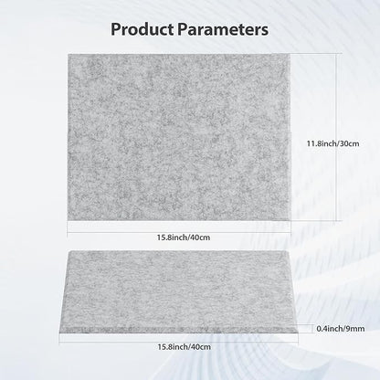Amantech 12 Pack Acoustic Panels Self Adhesive Sound Proof Foam, High Density Sound Acoustic Panel, 16X12X0.4 Inch 4:3 Rectangle Panels in Home, Office, Reccording Room, Studio,more(Silver Gray)