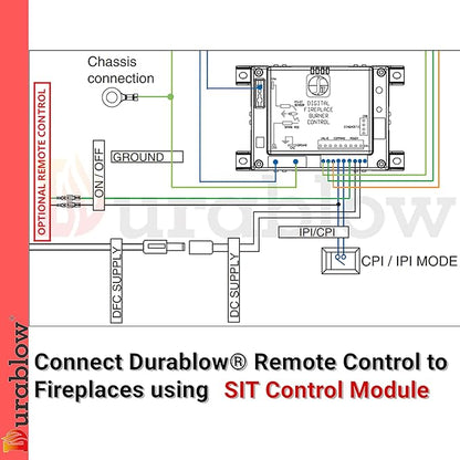 Durablow TR1001 On/Off Gas Fireplace Remote Control Kit for Millivolt Valve, IPI Module, Replaces Wall Switch, Wireless Gas Fireplace Remote