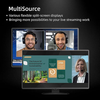 Osee GoStream Deck Pro HDMI Live Stream Switcher, Video Mixer Switcher 6 HDMI, 2 USB, 8 Macro Buttons, MultiSource, Three Streams Simultaneously, Phone Out, UVC & NDI Updatable