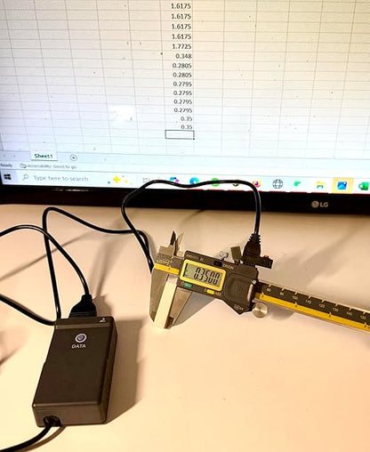 iGAGING Absolute Origin 0-6" Digital Caliper, IP54 Stainless Steel, SPC/USB Output Port, Fraction Reading, Depth Base, Case, Manual, Battery