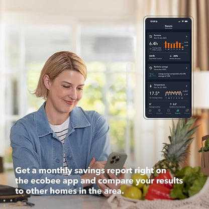 ecobee Smart Thermostat Enhanced - Programmable Wifi Thermostat - Works with Siri, Alexa, Google Assistant - Energy Star Certified - Smart Home
