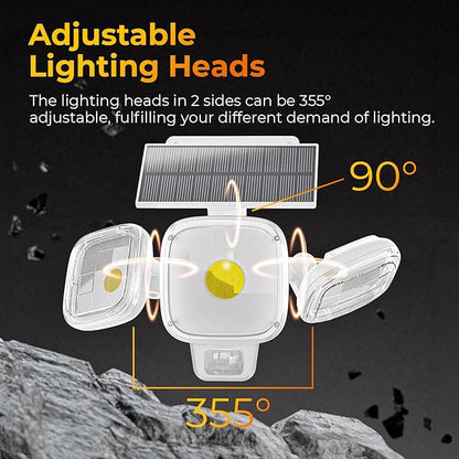 ESLIGHTION Solar Motion Sensor Outdoor Lights, 3 Modes LED Security Flood Light with Remote Control, IP65 Waterproof Solar Powered Outside Wall Light for Garden Patio Garage Yard (White, 2 Pack)