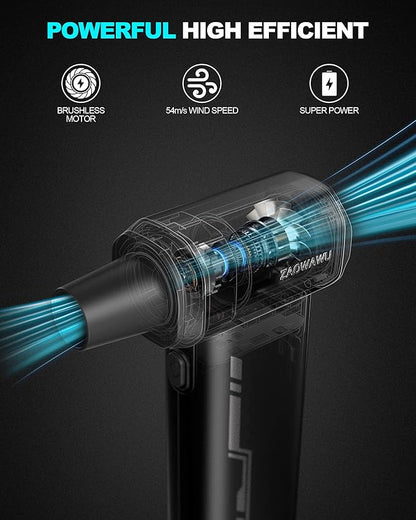 ZAOWAWU Electric Air Duster - 150000RPM Keyboard Duster for PC Cleaning, Cordless Compressed Air Duster Replaces Canned Air, 3-Gear Rechargeable Electronics Cleaner for Laptop, Car, Home & Office