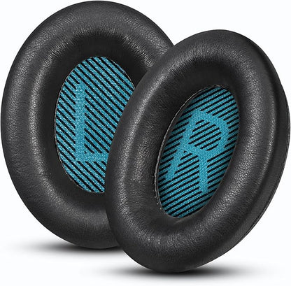 Headphones Replacement Ear Pads, Sheepskin Ear Cushions for Bose AE2/QuietComfort 15/QC25 Improved Durability, Ear Pads Cushions with High-Density Foam, Thickness and Sound Isolation -Black