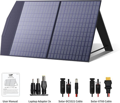 ALLPOWERS SP027 100W Foldable Solar Panel,23% Efficient IP67 Waterproof for Power Station, Camping, RV&Home Use, Compact Portable Design（SP027-100W