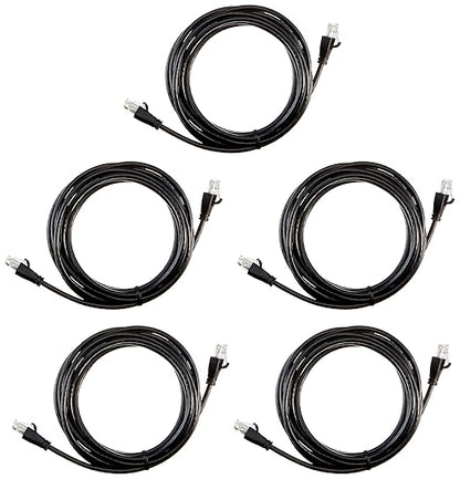 Amazon Basics RJ45 Cat 6 Ethernet Patch Cable, 1Gpbs Transfer Speed, Gold-Plated Connectors, 10 Foot - Pack of 5, Black