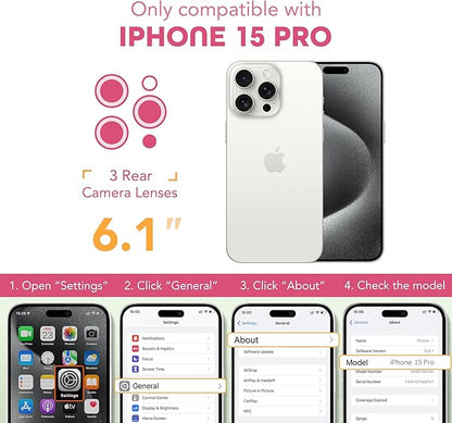 Magnetic for iPhone 15 Pro Case, Compatible with MagSafe, Built-in Privacy Screen Protector and Camera Protection, Anti Spy Full Body Dustproof Shockproof Hard Phone Case 6.1", Hot Pink