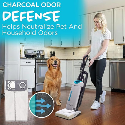 Simplicity Vacuums S26HC-6 HEPA Vacuum Bags with HEPA Media for S26 Premium Allergy Upright Vacuum Cleaner, Charcoal-infused, Drop-in Bag, Sealed HEPA System