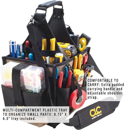 CLC Custom LeatherCraft 1528 Large Electrical and Maintenance Tool Carrier, Black