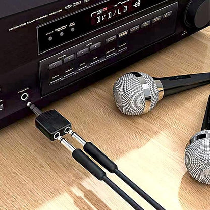 Sairps 1/4 Audio Splitter TRS Stereo Plug Interconnect Audio One Male 6.35mm(1/4 inch) and Two Females 6.35mm(1/4Inch) Adapter Splitter-2pcs