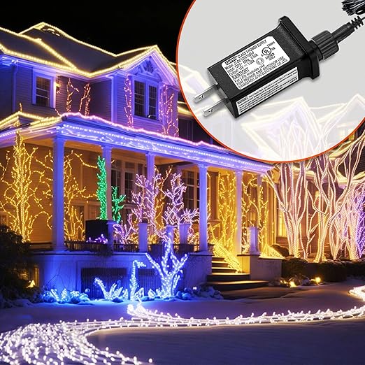 12V 1A LED Controller with Extension Cord, Replacement Model JT-DC120V1000-F Class 2 Power Supply Ip44 Low Voltage Transformer for Christmas String Light Inflatable Decorations