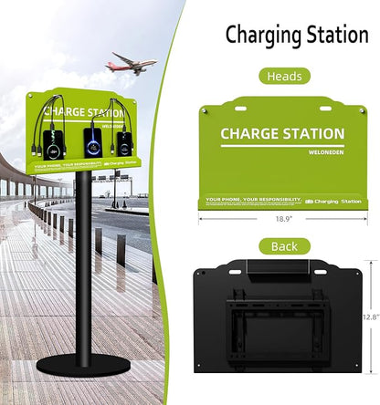 Wall Mounted Cell Phone Charging Station Mobile Phone Charging Station | Fast Charging 8 Device | Compatible with iPhone ipad Smartphone Tablets Port | Great for Offices Hotel Hospital Airport (Green)