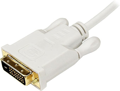 StarTech.com 10ft Mini DisplayPort to DVI Adapter Cable - Mini DP to DVI Video Converter - MDP to DVI Cable for Mac/PC 1920x1200 - White (MDP2DVIMM10W)