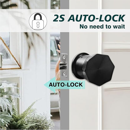 Black Door Knobs with Digital Keypad Lock, Electronic Door Lock with Handle for Home, Bedroom, Apartment, Garage, Office