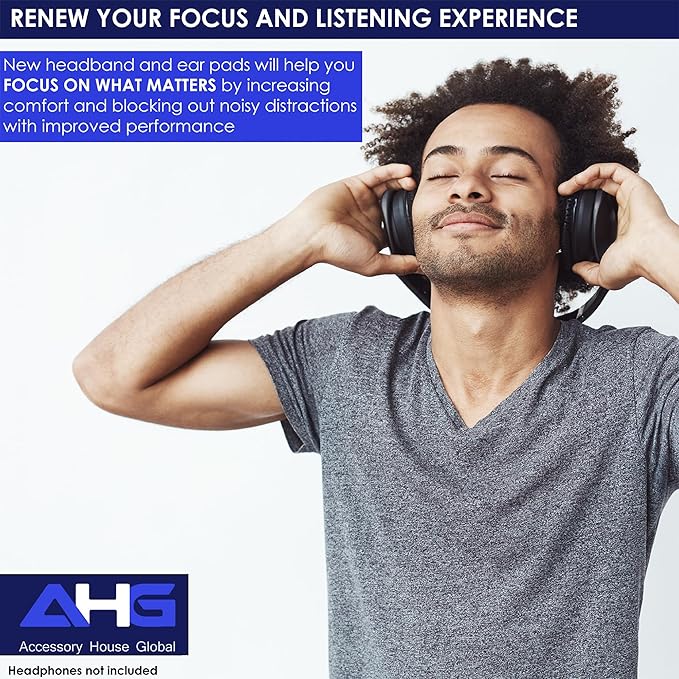 QC Ultra Replacement Ear pad and Headband Pad Kit Cushion Compatible with Bose QuietComfort Ultra Wireless Headphones (Black). Easy DIY Installation + Great Comfort
