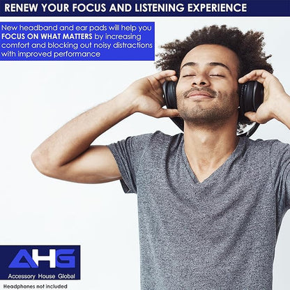 QC Ultra Replacement Ear pad and Headband Pad Kit Cushion Compatible with Bose QuietComfort Ultra Wireless Headphones (Black). Easy DIY Installation + Great Comfort