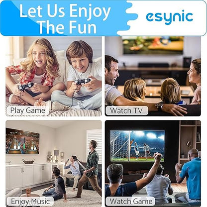 eSynic Portable Optical to RCA Adapter-Volume Control-Built in Voice Amplifier Chilp- 192kHz DAC Converter with 7ft Cable-Plug & Play- for Gaming Console/Blu-Ray/DVD/HDTV to R/L Stereo Audio System