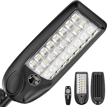 MMKT Solar Lights Outdoor, 8000W 3 Color Solar Street Lights, Commercial Solar Parking Lot Lights Waterproof Dusk to Dawn, Security Flood Lights with Motion Sensor for Yard, Basketball Court