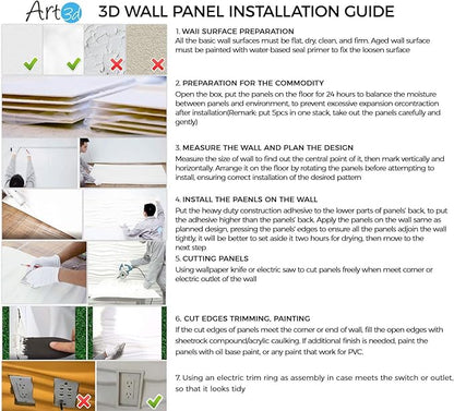 Art3d PVC Wave Panels for Interior Wall Decor, Antique Copper Textured 3D Wall Tiles, 19.7" x 19.7" (12-Pack)