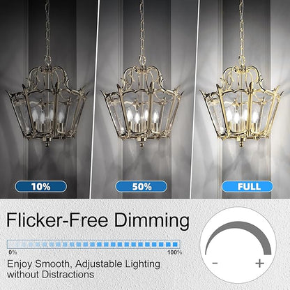 GvvooHome Candelabra Light Bulbs 40 watt Equivalent, Chandelier Light Bulbs Dimmable E12 LED Bulb, B10 Candle Light Bulb 5000K Daylight, 90+CRI, 400LM, Clear Glass, 24 Pack
