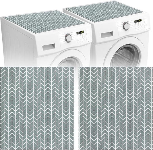 Actvty Washer and Dryer Covers for the Top, 2 Pieces 25.6'' x 23.6'' Washer Dryer Top Protector Mat, Diatomite Rubber Washing Machine Top Covers Non-Slip Scratch Protection Dust-Proof