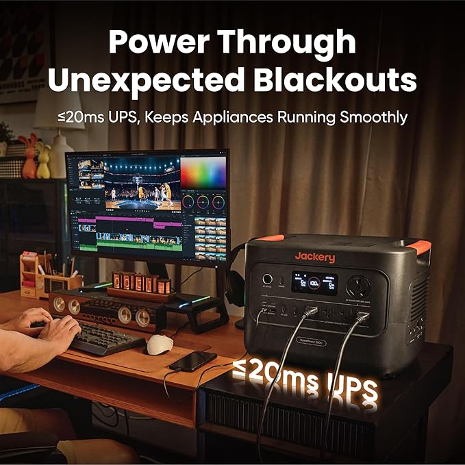 Jackery HomePower 3000 Portable Power Station with Extreme Guard Carrying Bag, 3600W (Surge 7200W) Output, 3072Wh LFP Battery Solar Generator, Essential Backup for Home Use, Power Outage, Emergencies
