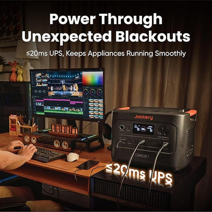 Jackery HomePower 3000 Portable Power Station with AC Cable, 3600W (Surge 7200W) Output, 3072Wh LFP Solar Generator, Essential Home Backup for Home Use, Power Outage (Solar Panel Optional)