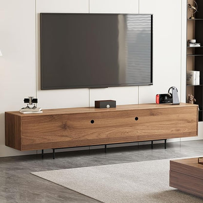 gaoyangjiaju Modern Walnut TV Console for 70 Inch Screen – Long 70.87” Media Unit with Grille Doors and Drawers, Great for Living Rooms & Bedrooms