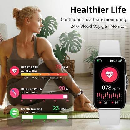 JYUAJOI Fitness Tracker with 24/7 Continuous Heart Rate, Blood Oxygen Monitor, Smart Watch with Sleep Monitor, IP68 Waterproof Activity Tracker Step Counter for Women Men (Gray)