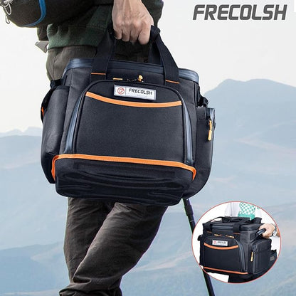 FRECOLSH Travel Carrying Case Compatible with Jackery 500, Portable Power Station Storage Case with Water- proof Bottom and Pocket for Jackery Accessories, Storage Bag Only