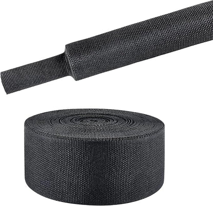 Sonoreboom 2 in 1 Heat Shrink Braided Sleeving Fabric Tubing-Ideal fit Irregular Shape Hose/Cable/Wire (60FT, 1-3/8"(34mm))