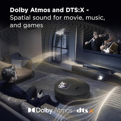 TCL Q65H 5.1 Sound Bar with Wireless Subwoofer for Smart TV | Dolby Atmos DTS:X Auto Room Calibration| 580W Power Bluetooth Home Theater Speaker with Bass | App Control & Remote Control | Latest Model
