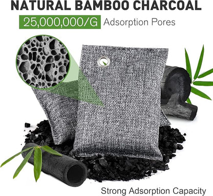 TUXIYA 20Pack Activated Charcoal Odor Absorber, Odor Eliminator for Strong 0dor,Shoe Deodorizer,Bamboo Charcoal Air Purifying For in Car,Closet,Shoe, Basement,(100g /3.53oz Each)