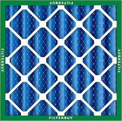 Filterbuy 19.5x19.5x4 Air Filter MERV 13 Optimal Smoke & Allergy Defense (4-Pack), Electrostatic Pleated HVAC AC Furnace Filters Replacement, Made in USA (Actual Size: 19.50 x 19.50 x 3.63)