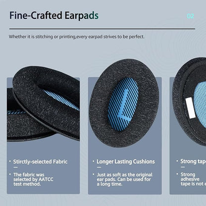 Fabric Comfort - Wzsipod Ear Pads for Bose Quiet Comfort 25/QC25 Headphones, Compatible with QC35 QC35ii QC45 QC15 & More Series, Replacement Exclusive Styles,s2