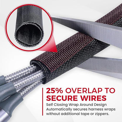 Sonoreboom Wire Sheathing Self Wrap Wire Loom Braided Mesh Woven Cable Sleeve for Automotive/Electrical Wires Cable Cord Protector (5/16" - 36ft)