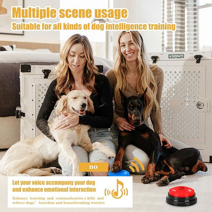 Dog Buttons for Communication Starter Pack 3 Dog Talking Button Set, 30s Voice Recording Speaking Button Pet Speech Training Buzzers with 30 Scene Stickers and Dog Button Mat for Animal Training