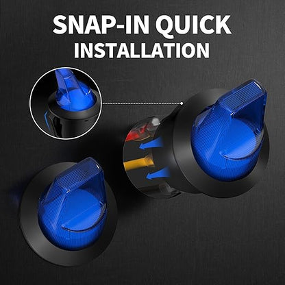 DaierTek Lighted Rocker Toggle Switch UL Listed 12V 20A ON/Off 3 Pin Round LED Illuminated Mini Toggle Switch SPST Switch for Automotive Car Marine Boat -8pcs