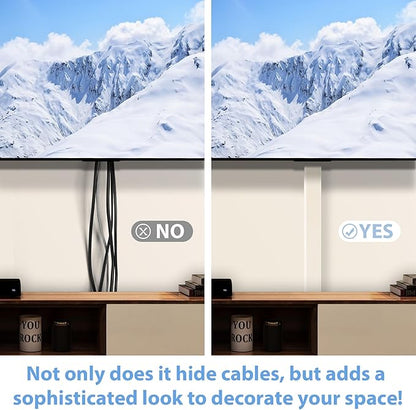 Wire Cover for Wall Mount TV, 32in(2xL16in) Wall Cord Cover, X-Large TV Cable Hider Hide Cords Wall Mounted TV, Cord Hider Wall, Wall Cable Cover Cable Raceway Beige W1.54in x H0.75in