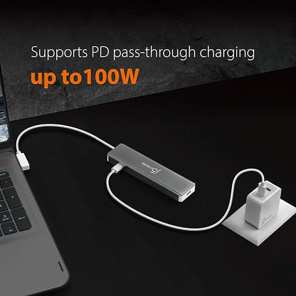 j5create 9 in 1 USB-C Hub-SuperSpeed+Gen 2 Type C Adapter w/Ethernet, microSD/SD 4.0, 4K HDMI, USB-C 3.1 Gen2 Port, PD 100W for MacBook Pro/Air, XPS, Chromebook & Other USB C Windows Laptops (JCD375)