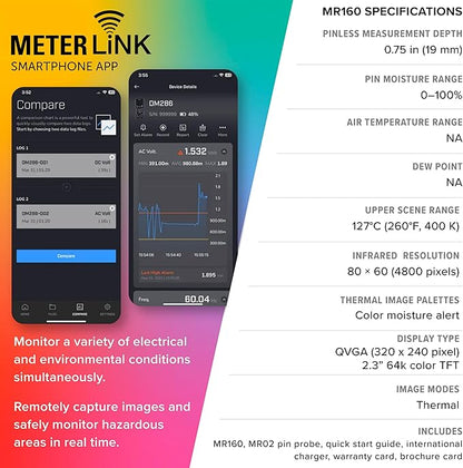 FLIR MR160 - Thermal Imaging Moisture Meter - with IGM (Infrared Guided Measurement), Pin and Pinless